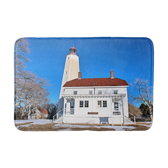 Sandy Hook Lighthouse, New Jersey Bath Mat (Front)