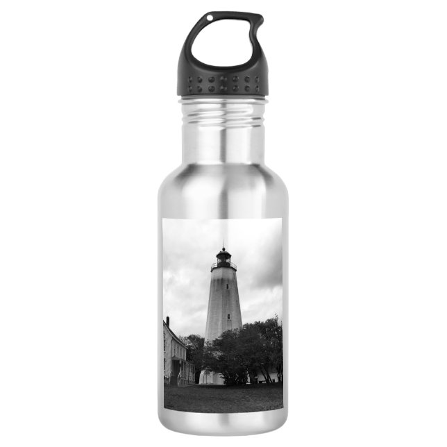 Sandy Hook Lighthouse Stainless Steel Water Bottle (Front)