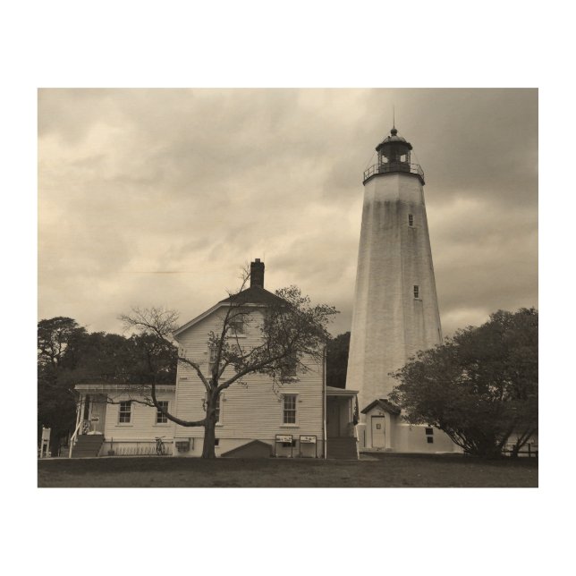 Sandy Hook Lighthouse Wood Wall Art (Front)