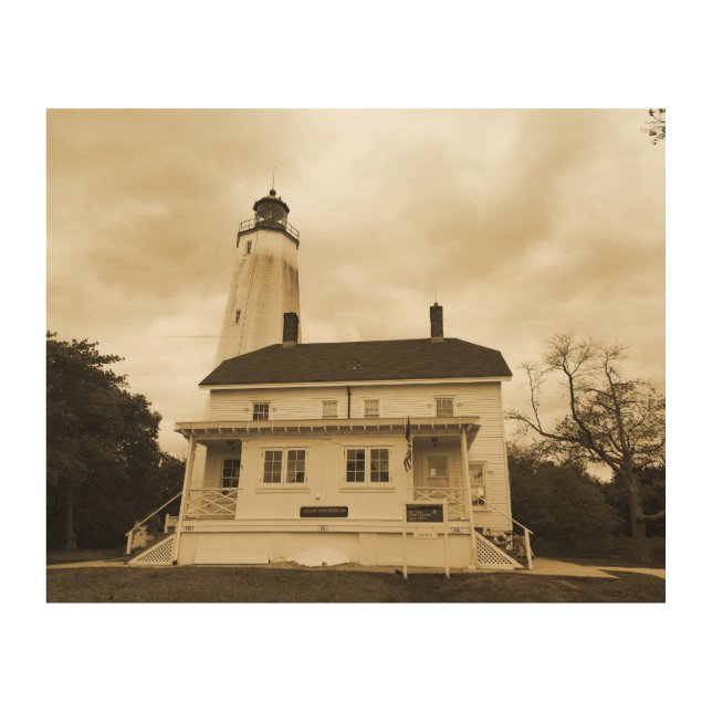 Sandy Hook Lighthouse Wood Wall Decor (Front)