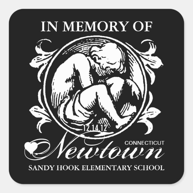 Sandy Hook Newtown Memory Square Sticker (Front)