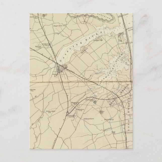 Sandy Hook to Shark River Coast Chart Map Postcard (Front)