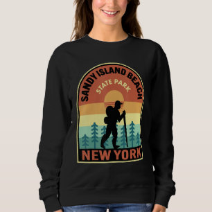 Sandy Island Beach State Park New York Retro Hikin Sweatshirt