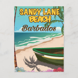 Sandy Lane Beach Barbados vacation poster Postcard