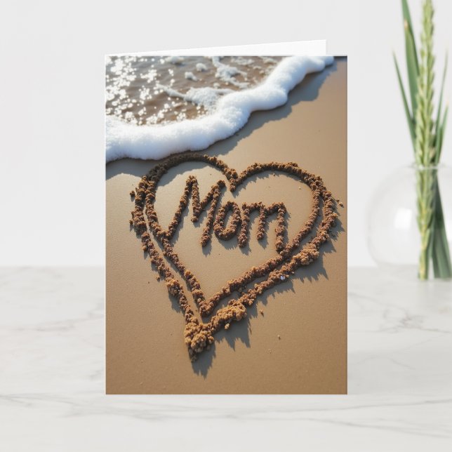 Sandy Mom Beach Scene Card (Front)