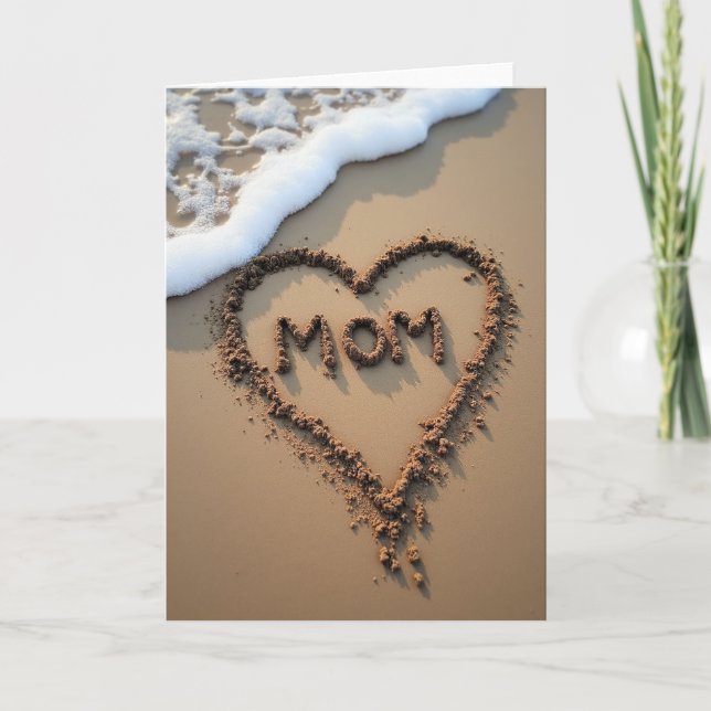 Sandy Mom Heart Scene Card (Front)