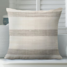 Sandy Neutral Striped Pillow