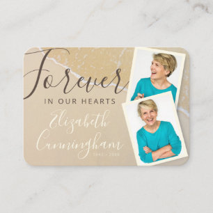 Sandy Ocean Beach Funeral Memorial Custom Photo Business Card