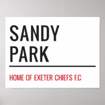 Sandy Park Stadium Street Sign