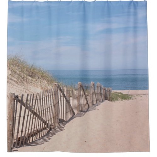 Sandy path to the beach shower curtain