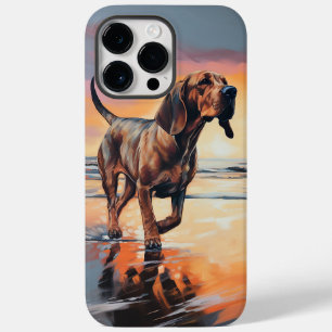 Sandy Paws Bloodhound Dog on Beach Sunset  Case-Mate iPhone 14 Pro Max Case