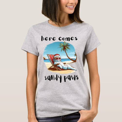 Sandy Paws Cat T_Shirt