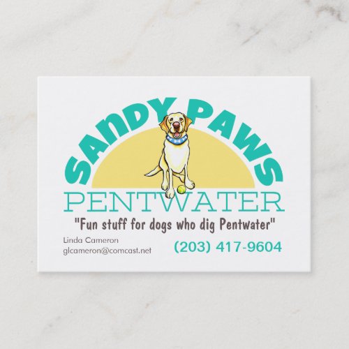 Sandy Paws Pet Business Logo Business Card Template
