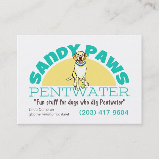 Customizable Sandy Paws Pet Business Logo Business Card Template