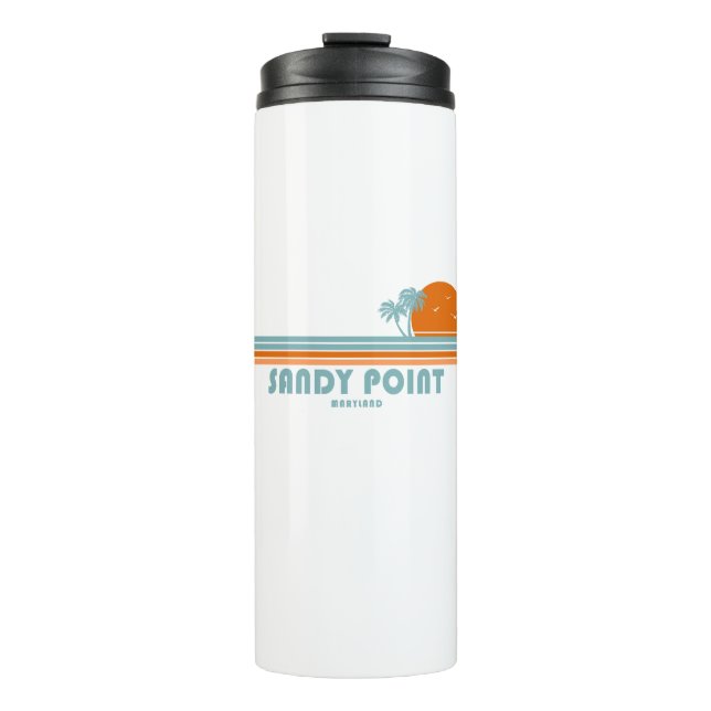 Sandy Point State Park Maryland Sun Palm Trees Thermal Tumbler (Front)
