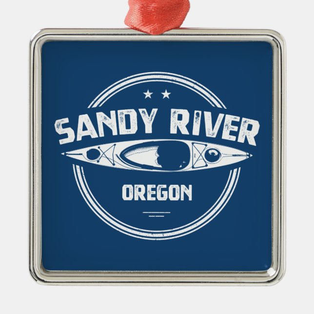 Sandy River Oregon Kayaking Metal Ornament (Front)