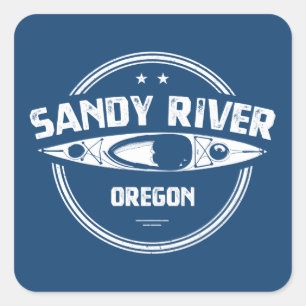 Sandy River Oregon Kayaking Square Sticker