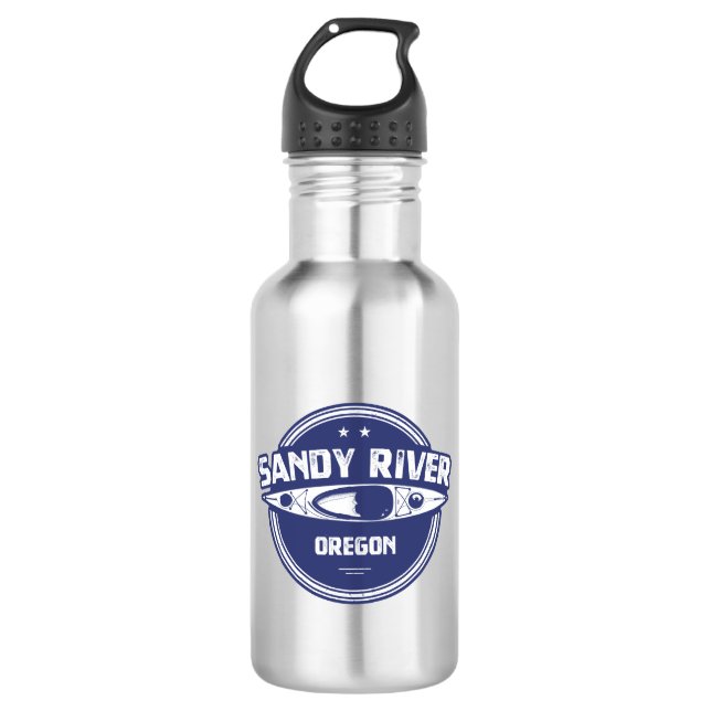 Sandy River Oregon Kayaking Stainless Steel Water Bottle (Front)
