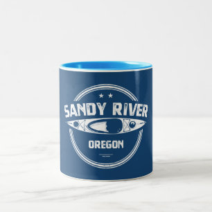 Sandy River Oregon Kayaking Two-Tone Coffee Mug