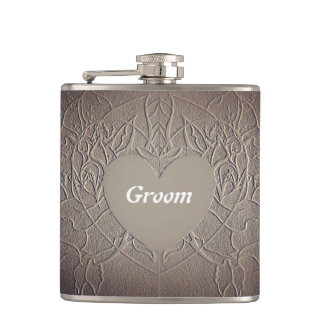 Sandy Rose Groom Flask