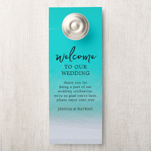Sandy & Salty Beach I Teal green I Wedding Welcome Door Hanger