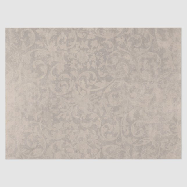 Sandy Scroll Distressed Decoupage Vintage  Tissue Paper (Front)