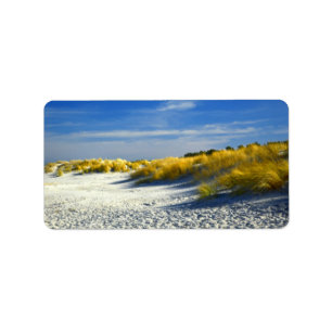 Sandy Sea Shore Island Dunes Label