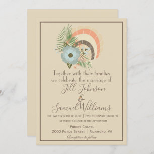 Sandy Seashell Coastal Wedding Invitation