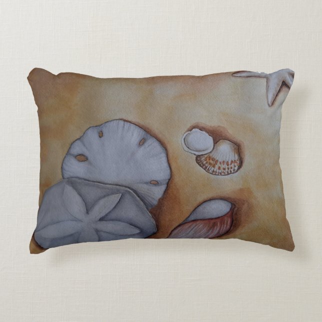 Sandy Seashells  Accent Pillow (Front)
