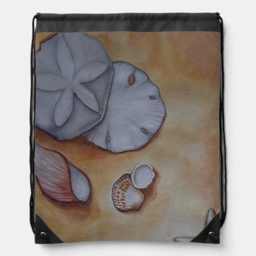 Sandy Seashells Drawstring Backpack
