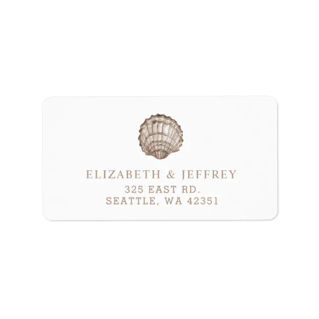 Sandy Seashells Marine Ocean Beach Wedding Label | Zazzle