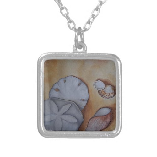 Sandy Seashells Silver Plated Necklace-Square