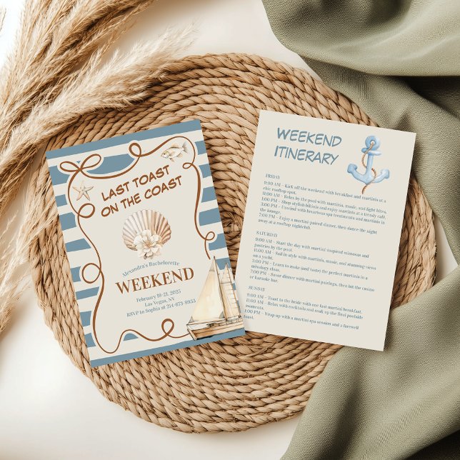 Sandy Shell Coastal Breeze Nautical Bachelorette Invitation (Creator Uploaded)