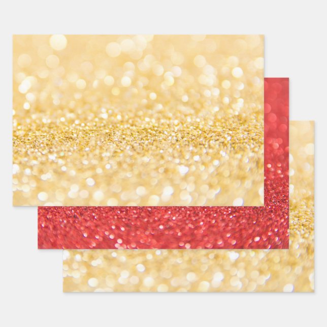 Sandy Shiny Glitter Wrapping Paper Sheets (Set)