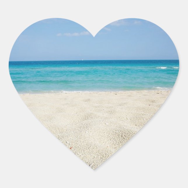 Sandy Shore Wedding Hearts Heart Sticker (Front)