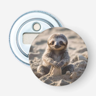 Sandy Shores: Baby Sloth Building Sand Castles, Bottle Opener