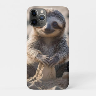 Sandy Shores: Baby Sloth Building Sand Castles, iPhone 11 Pro Case