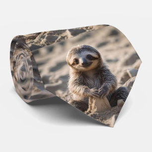 Sandy Shores : Baby Sloth Building Sand Castles, Neck Tie