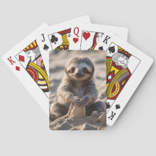Sandy Shores : Baby Sloth Building Sand Castles, Poker Cards