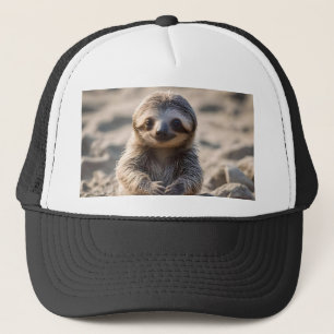 Sandy Shores: Baby Sloth Building Sand Castles, Trucker Hat