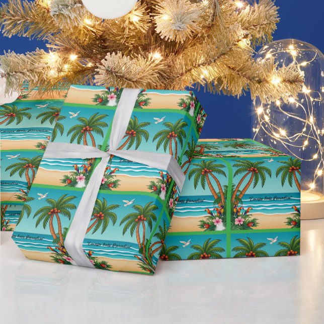 "Sandy Shores Escape" Wrapping Paper (Holidays)
