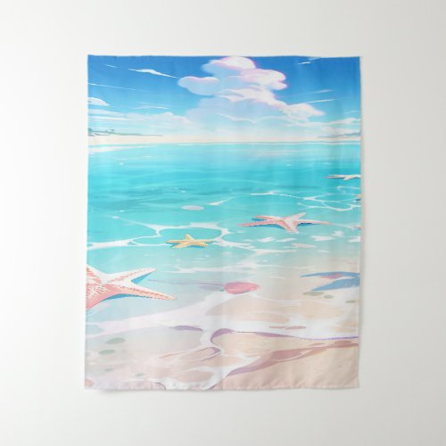 Sandy Shores Playful Beach  Designs Tapestry
