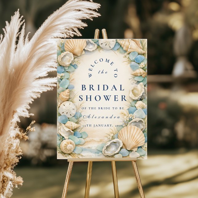 Sandy Shores Seashell Bridal Shower Foam Board (Creator Uploaded)