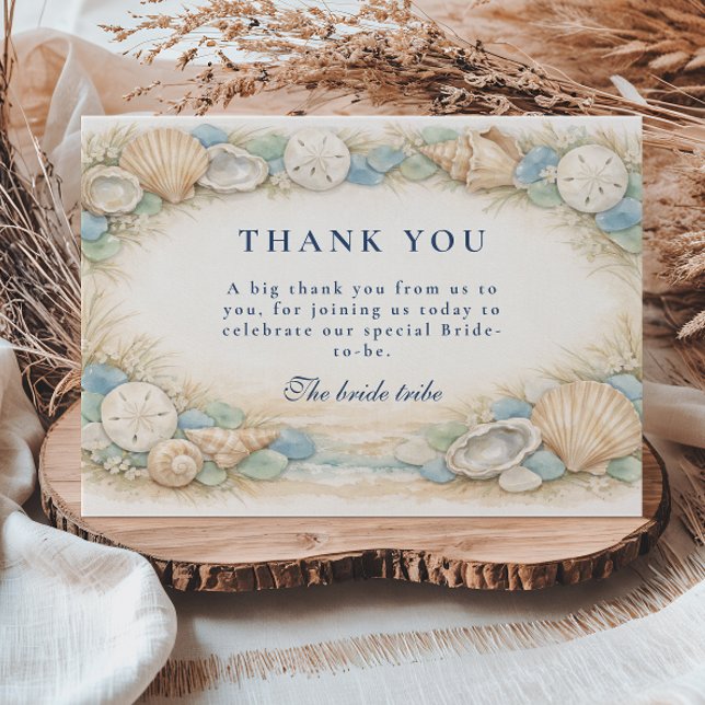 Sandy Shores Seashell Bridal Shower Thank You Card (Creator Uploaded)