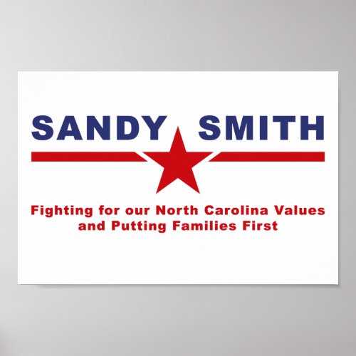 Sandy Smith North Carolina Congress USA  Poster