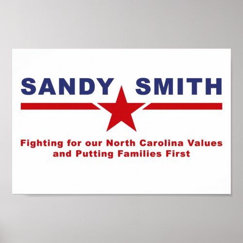 Sandy Smith North Carolina Congress USA   Poster