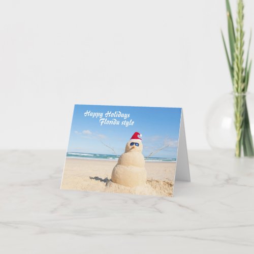 Sandy Snowman Holiday Card from Florida