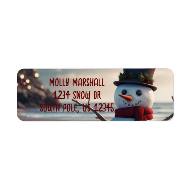 Sandy Snowman Label (Front)