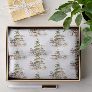 Sandy Snowmen Christmas Festive Pattern Tissue Paper