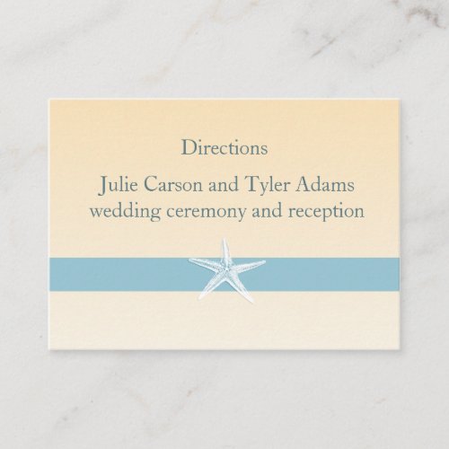 Sandy Starfish Direction Card Business Card Templates